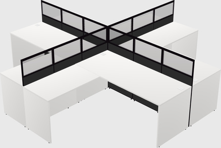 Shared l-shaped cubicles