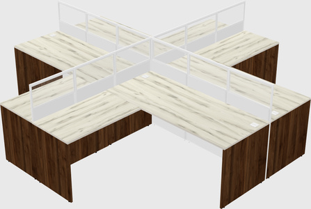 Shared l-shaped cubicles
