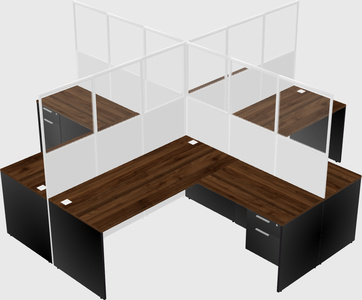 Shared l-shaped cubicles