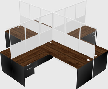 Shared l-shaped cubicles
