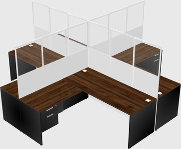 Shared l-shaped cubicles