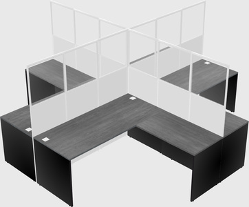 Shared l-shaped cubicles