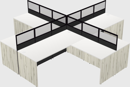 Shared l-shaped cubicles