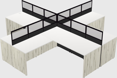 Shared l-shaped cubicles