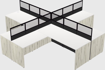 Shared l-shaped cubicles