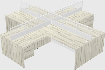 Shared l-shaped cubicles