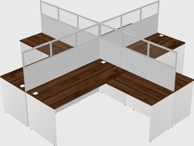 Shared l-shaped cubicles