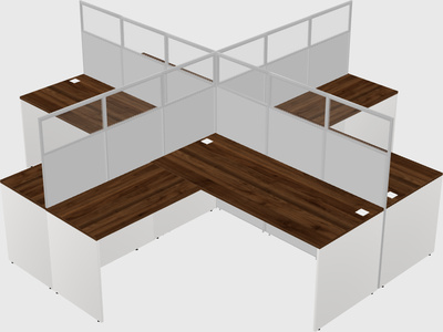 Shared l-shaped cubicles