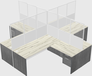 Shared l-shaped cubicles