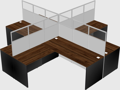 Shared l-shaped cubicles
