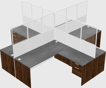 Shared l-shaped cubicles