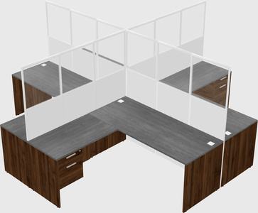 Shared l-shaped cubicles