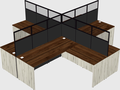 Shared l-shaped cubicles