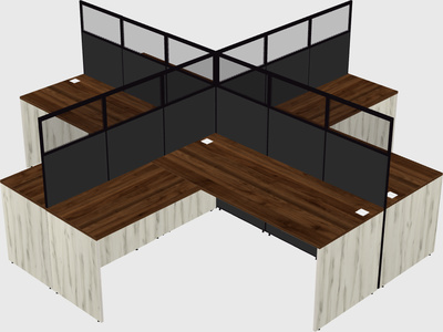 Shared l-shaped cubicles