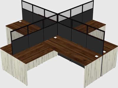 Shared l-shaped cubicles