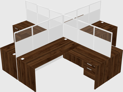 Shared l-shaped cubicles