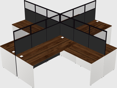 Shared l-shaped cubicles