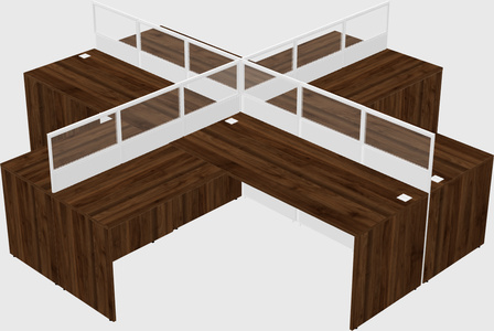 Shared l-shaped cubicles