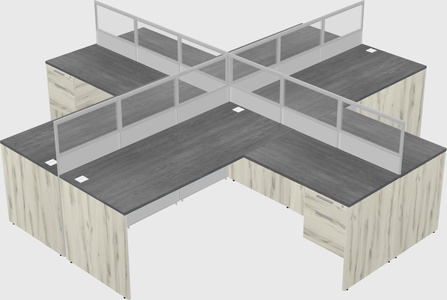 Shared l-shaped cubicles