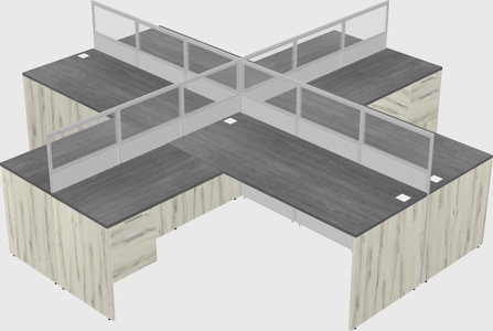 Shared l-shaped cubicles