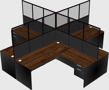 Shared l-shaped cubicles