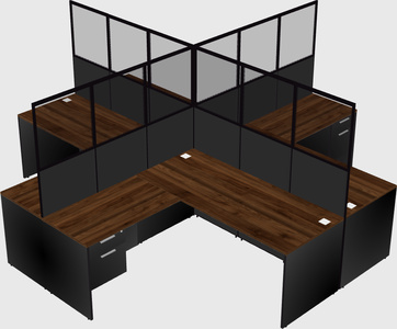 Shared l-shaped cubicles