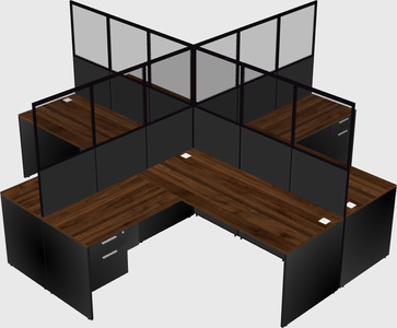 Shared l-shaped cubicles