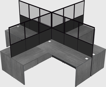 Shared l-shaped cubicles
