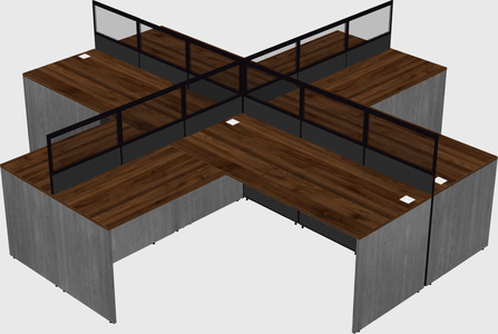 Shared l-shaped cubicles