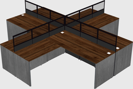 Shared l-shaped cubicles