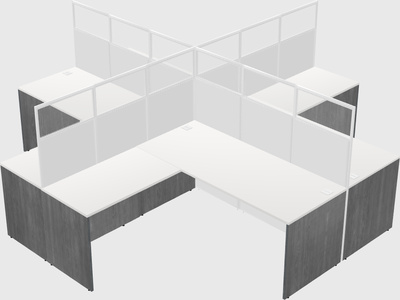 Shared l-shaped cubicles