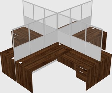 Shared l-shaped cubicles