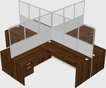Shared l-shaped cubicles