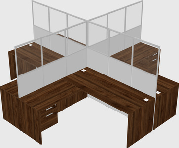 Shared l-shaped cubicles