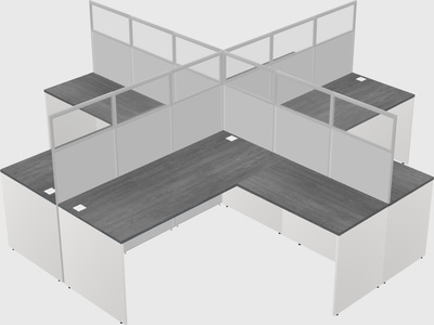 Shared l-shaped cubicles