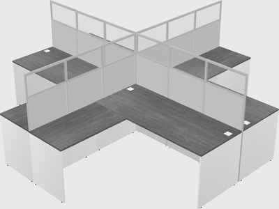 Shared l-shaped cubicles