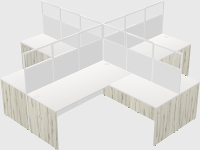 Shared l-shaped cubicles