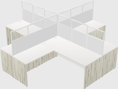 Shared l-shaped cubicles