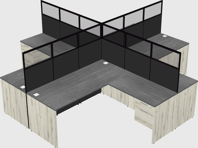 Shared l-shaped cubicles