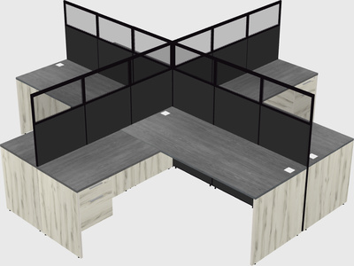 Shared l-shaped cubicles