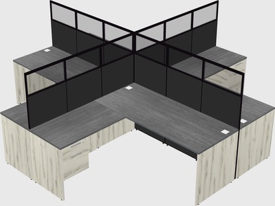 Shared l-shaped cubicles