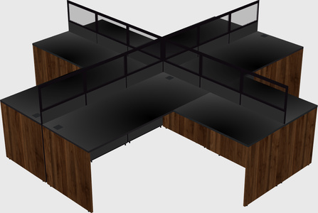 Shared l-shaped cubicles