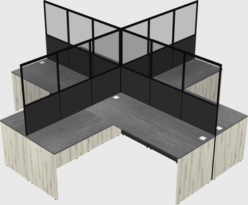 Shared l-shaped cubicles