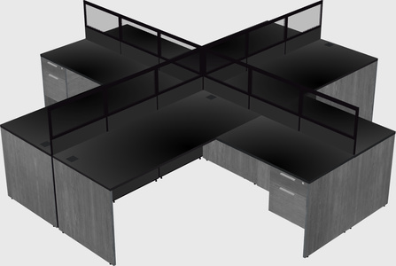 Shared l-shaped cubicles