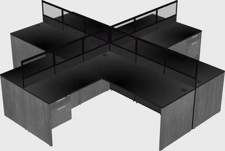 Shared l-shaped cubicles