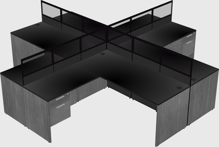 Shared l-shaped cubicles