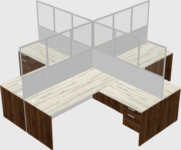 Shared l-shaped cubicles