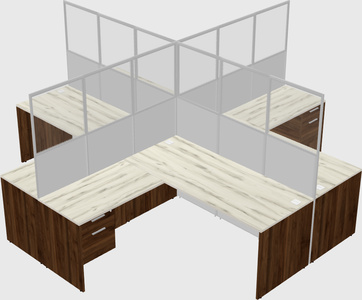 Shared l-shaped cubicles
