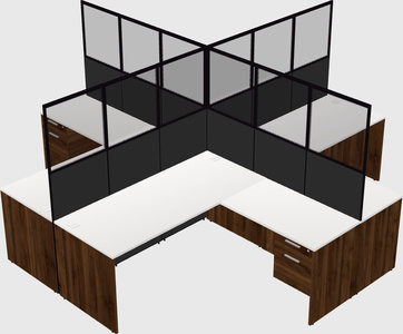 Shared l-shaped cubicles
