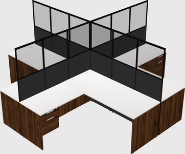 Shared l-shaped cubicles